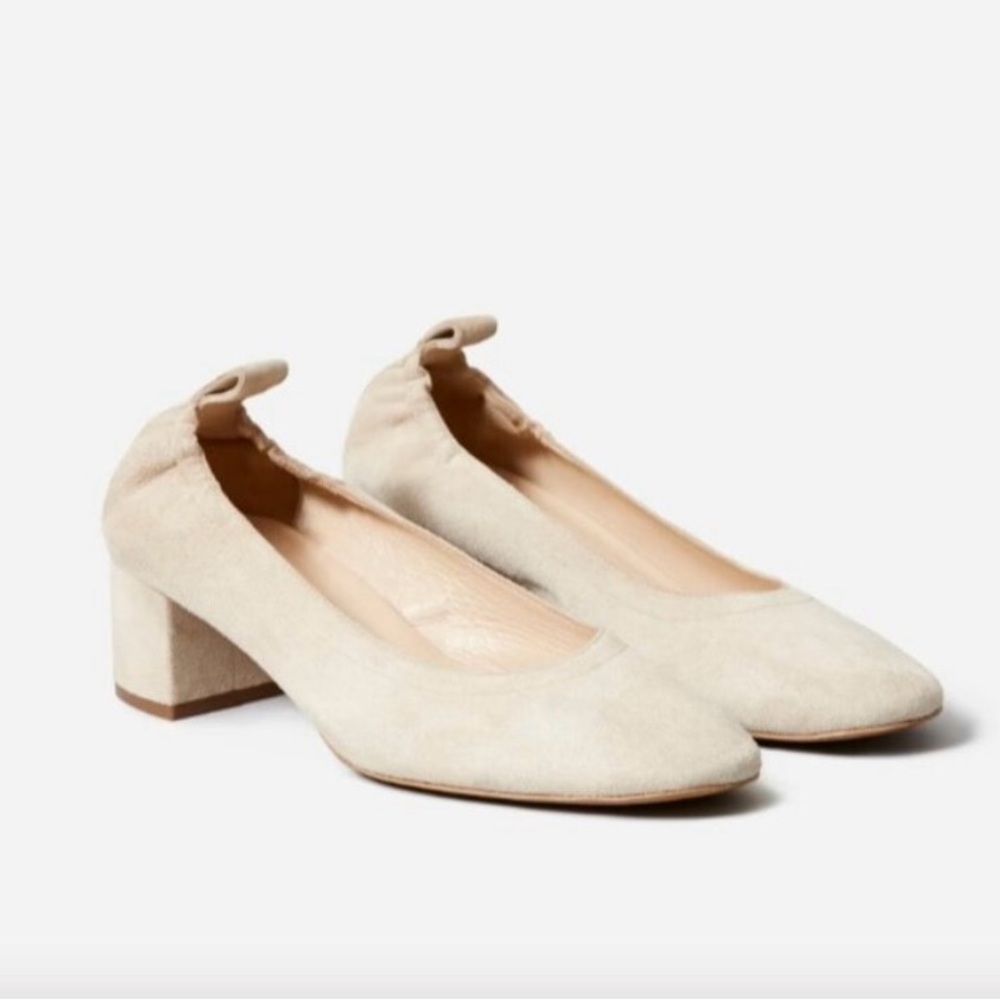 NWOT Everlane Shoes Everlane The Italian Leather Day Heel In Tan Suede Size 7